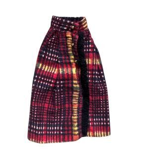 Vintage 1971 Barbie Doll Clothes Long ‘N Fringy Maxi Plaid Skirt Only #3341